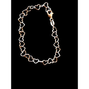 Delicate Sterling Silver from Italy Heart Link Bracelet